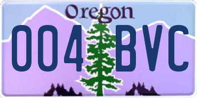 OR license plate 004BVC