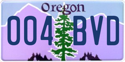 OR license plate 004BVD
