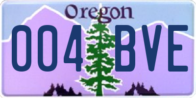 OR license plate 004BVE
