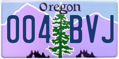 OR license plate 004BVJ