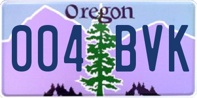 OR license plate 004BVK
