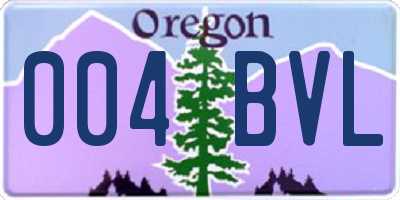 OR license plate 004BVL