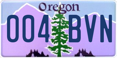 OR license plate 004BVN
