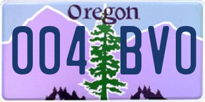 OR license plate 004BVO