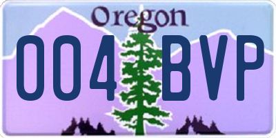 OR license plate 004BVP