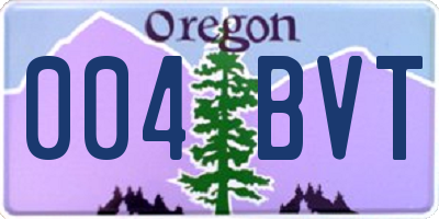 OR license plate 004BVT