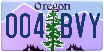 OR license plate 004BVY