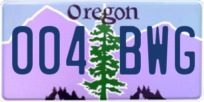 OR license plate 004BWG