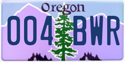 OR license plate 004BWR
