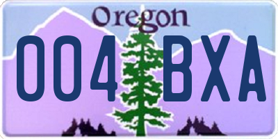 OR license plate 004BXA