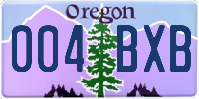 OR license plate 004BXB