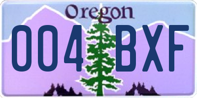 OR license plate 004BXF