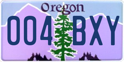 OR license plate 004BXY