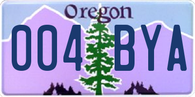 OR license plate 004BYA