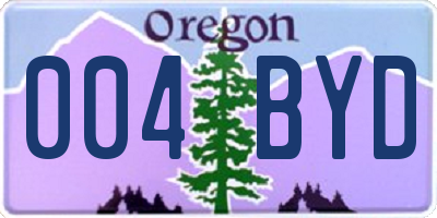 OR license plate 004BYD