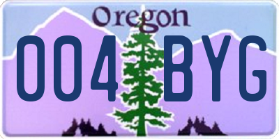 OR license plate 004BYG