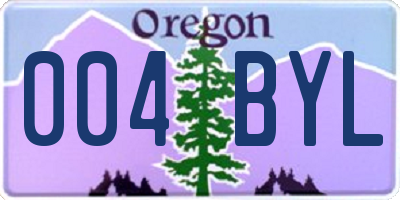 OR license plate 004BYL