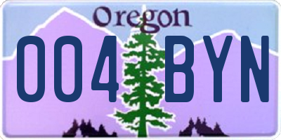 OR license plate 004BYN