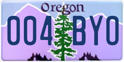 OR license plate 004BYO