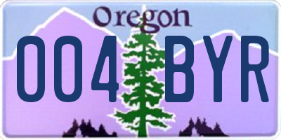 OR license plate 004BYR