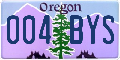 OR license plate 004BYS