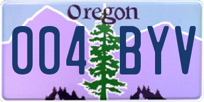 OR license plate 004BYV