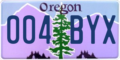 OR license plate 004BYX