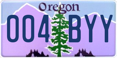 OR license plate 004BYY
