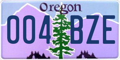 OR license plate 004BZE