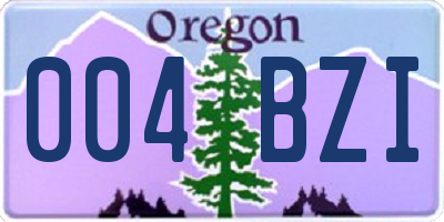 OR license plate 004BZI