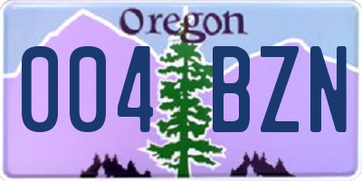 OR license plate 004BZN