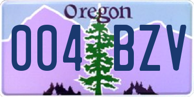 OR license plate 004BZV