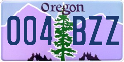 OR license plate 004BZZ