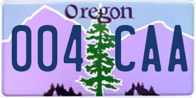 OR license plate 004CAA
