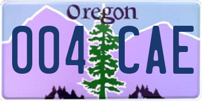 OR license plate 004CAE