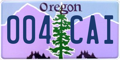 OR license plate 004CAI