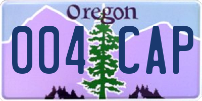 OR license plate 004CAP