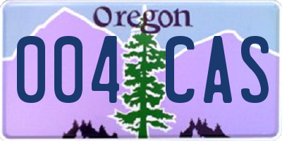 OR license plate 004CAS