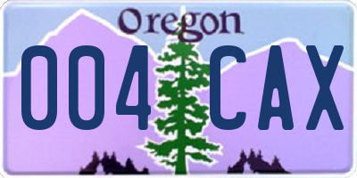 OR license plate 004CAX