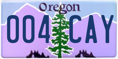 OR license plate 004CAY