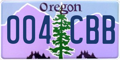 OR license plate 004CBB