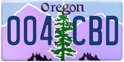 OR license plate 004CBD