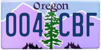 OR license plate 004CBF