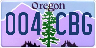 OR license plate 004CBG