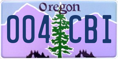OR license plate 004CBI