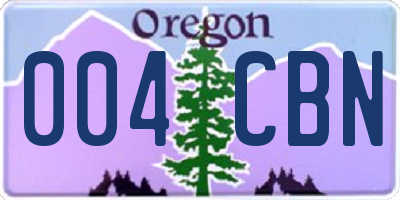 OR license plate 004CBN