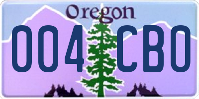 OR license plate 004CBO