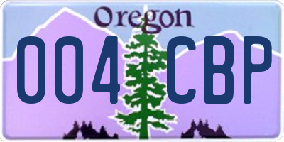 OR license plate 004CBP