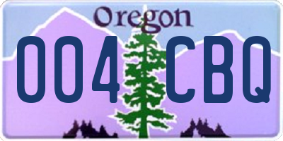 OR license plate 004CBQ
