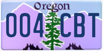 OR license plate 004CBT